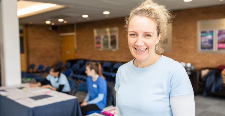 Woman smiling at camera